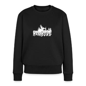 Hamburg Hafen - Frauen Premium Bio Pullover - Schwarz - Vorne - Julia (174cm)