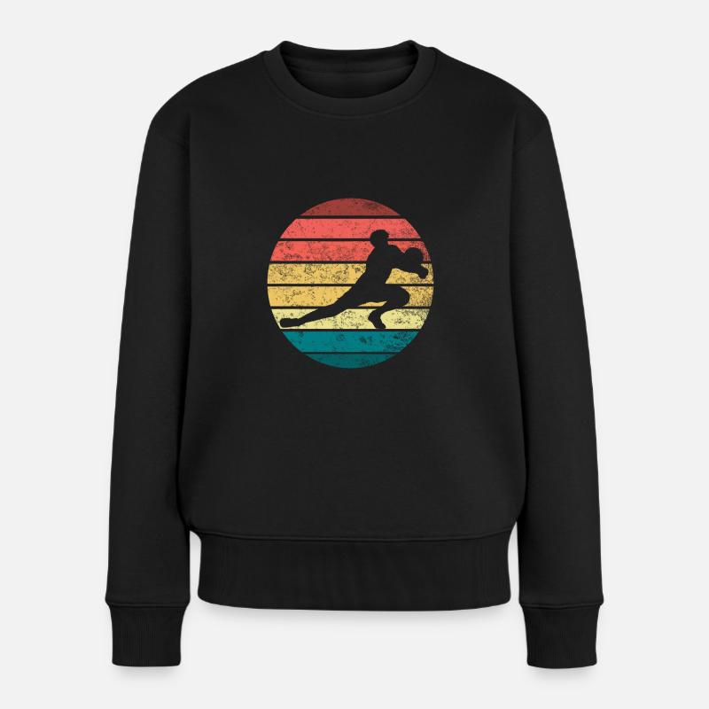 Volleyball Retro - Frauen Premium Bio Pullover - Schwarz