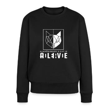 WANTED DEAD AND ALIVE PHYSIK SCHRÖDINGERS KATZE - Frauen Premium Bio Pullover - Schwarz - Vorne - Julia (174cm)