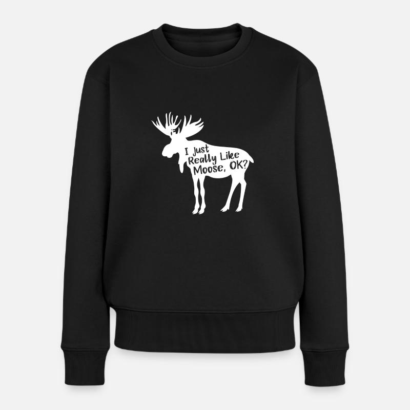 Genau wie Elch, OK? Geist Tier Geschenk - Frauen Premium Bio Pullover - Schwarz