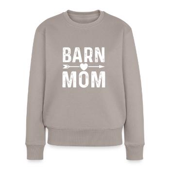 Scheune Mama Reiten Scheunenhof Tiere Mütter Tag - Frauen Premium Bio Pullover - Taupe - Vorne - Julia (174cm)