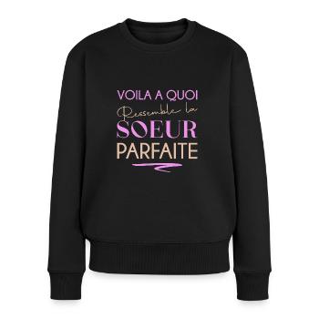 Meilleure soeur cadeau tee shirt soeur - Pull Premium bio Femme - noir - Devant - Julia (174cm)