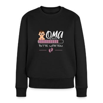 Damen Oma Loading 2022 Schwangerschaft Verkünden - Frauen Premium Bio Pullover - Schwarz - Vorne - Julia (174cm)