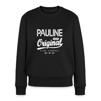 Pauline ORIGINAL shirt personnalisé prénom pauline - Pull Premium bio Femme - noir - Devant - Julia (174cm)