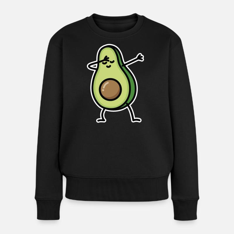 Avocado dab dabbing - Frauen Premium Bio Pullover - Schwarz
