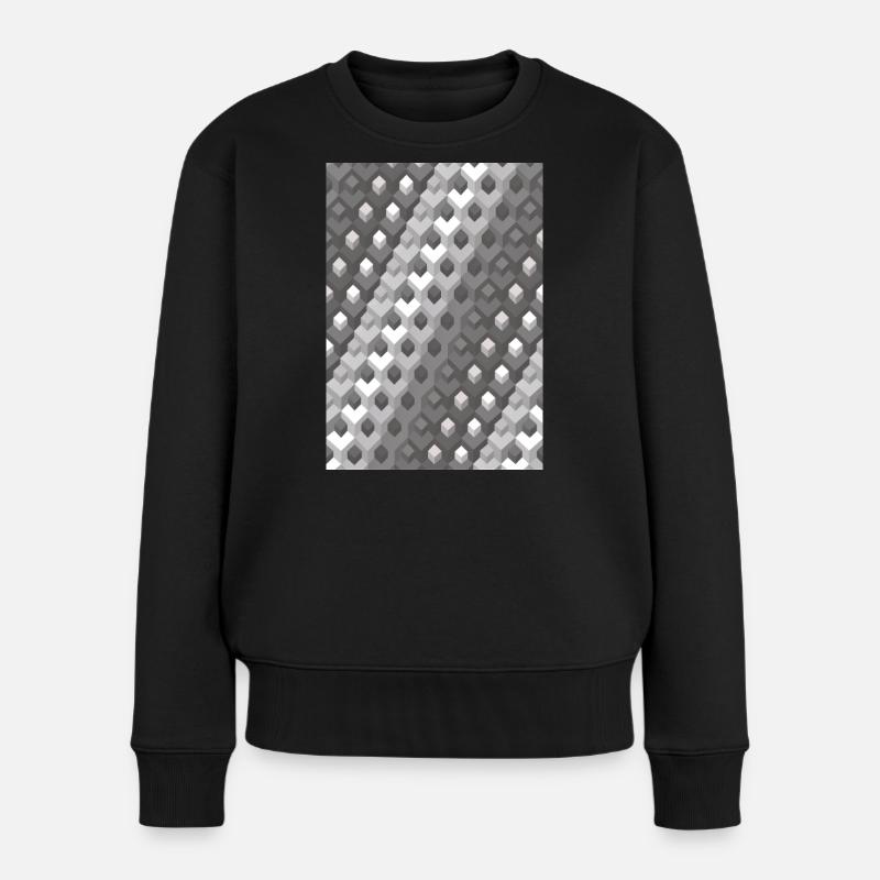 Graustufen Farbverlauf Linkswendung - Frauen Premium Bio Pullover - Schwarz