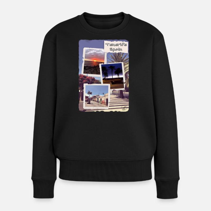 Paysages de Tenerife au coucher du soleil - Pull Premium bio Femme - noir