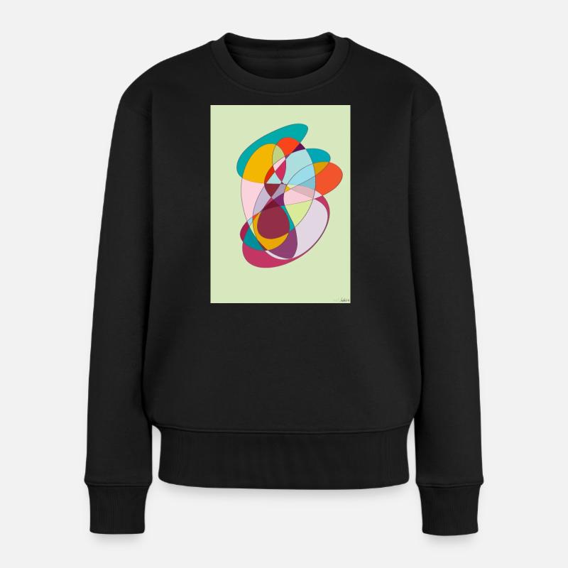 Des formes colorées superposées - Pull Premium bio Femme - noir
