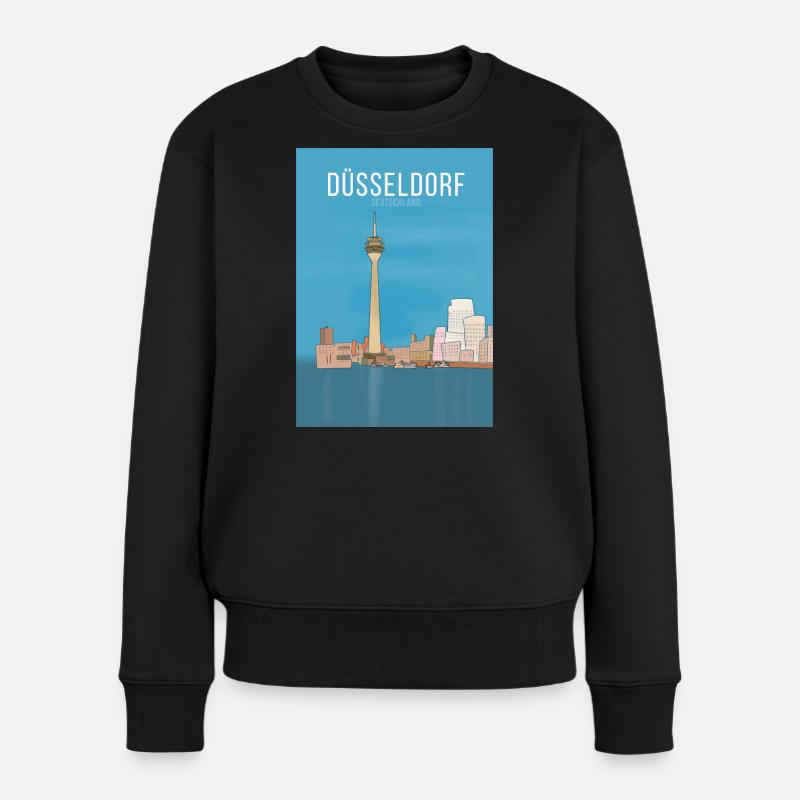 Düsseldorf - Frauen Premium Bio Pullover - Schwarz