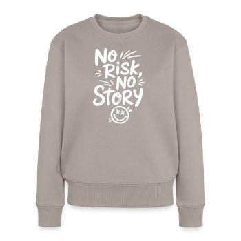Smiley sans risque, sans histoire - Pull Premium bio Femme - taupe - Devant - Julia (174cm)