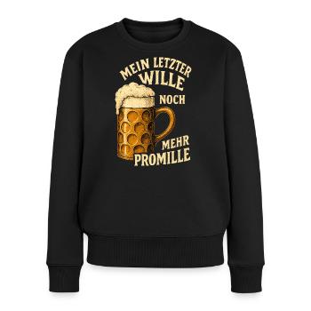 Bier Bierkrug Party feiern Promille Biertrinker  - Frauen Premium Bio Pullover - Schwarz - Vorne - Julia (174cm)