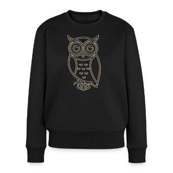 Goldene Eule - Frauen Premium Bio Pullover - Schwarz - Vorne - Julia (174cm)