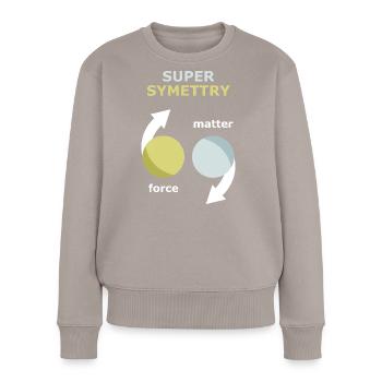 Théorie de la super symétrie - Pull Premium bio Femme - taupe - Devant - Julia (174cm)