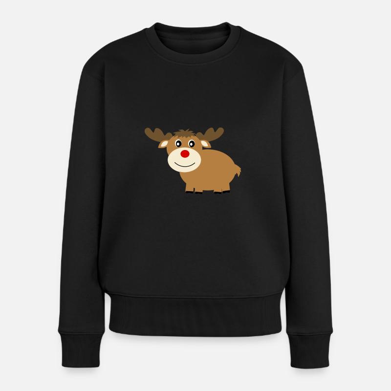 Rentier Weihnachten - Frauen Premium Bio Pullover - Schwarz