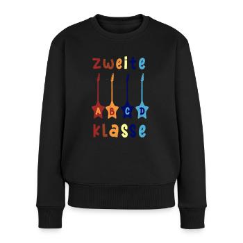 2. Klasse ABCD Rockgitarre Schulbeginn T shirt - Frauen Premium Bio Pullover - Schwarz - Vorne - Julia (174cm)