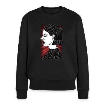 Time - Frauen Premium Bio Pullover - Schwarz - Vorne - Julia (174cm)