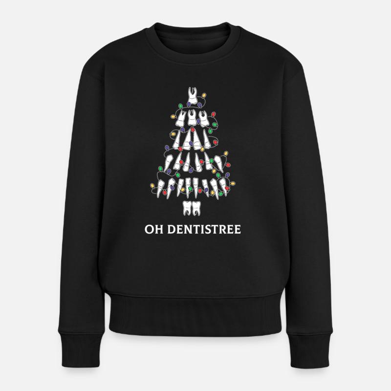 Dentistree coloré classique pour Noël dentiste - Pull Premium bio Femme - noir