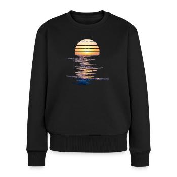Sonnenuntergang - Frauen Premium Bio Pullover - Schwarz - Vorne - Julia (174cm)