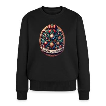 Joyeux Noël Sapin de Noël - Pull Premium bio Femme - noir - Devant - Julia (174cm)