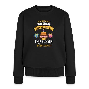 Baseball Geburtstag Spielerin Trainerin Geb Torte - Frauen Premium Bio Pullover - Schwarz - Vorne - Julia (174cm)