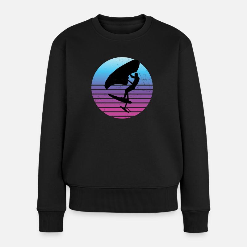 wingfoil foilwing Herren hydrofoil wingsurfen - Frauen Premium Bio Pullover - Schwarz