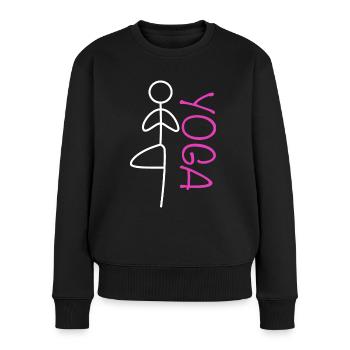 Tenue de yoga - Pull Premium bio Femme - noir - Devant - Julia (174cm)