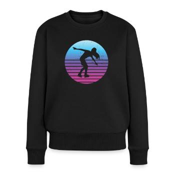 Rollerskaten Damen Rollerskate Rollschuhlaufen - Frauen Premium Bio Pullover - Schwarz - Vorne - Julia (174cm)