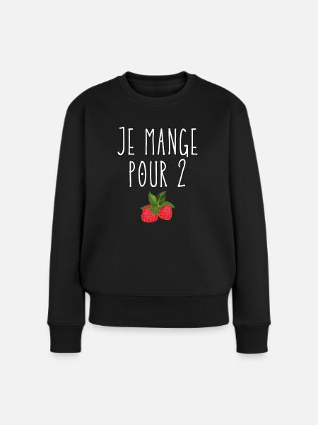 Je mange pour 2 - Pull Premium bio Femme - noir