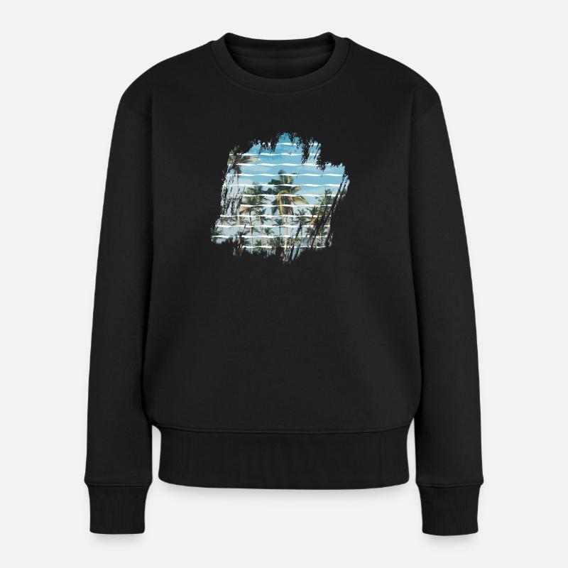 palmiers - Pull Premium bio Femme - noir
