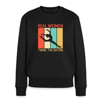 Bâton Twirling Staff Jonglage Gymnastik mit Stab - Frauen Premium Bio Pullover - Schwarz - Vorne - Julia (174cm)