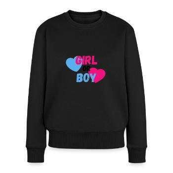 Girl or Boy Genderparty / Babyshower T-Shirt design - Women's Premium Organic Jumper - black - Front - Julia (174cm)