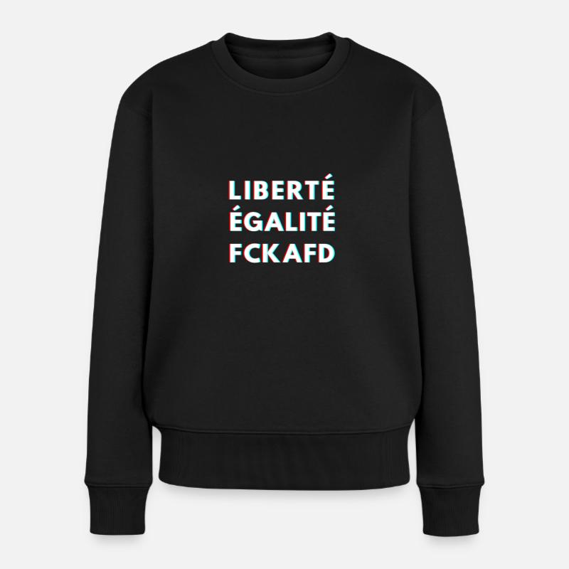 FCKAFD - Frauen Premium Bio Pullover - Schwarz