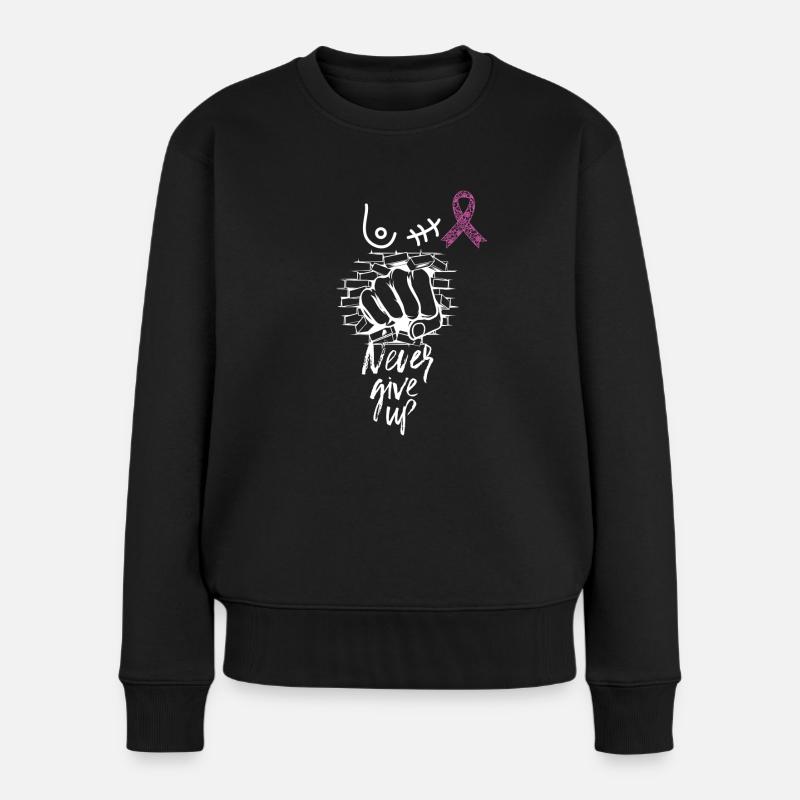 Brustkrebs - Frauen Premium Bio Pullover - Schwarz