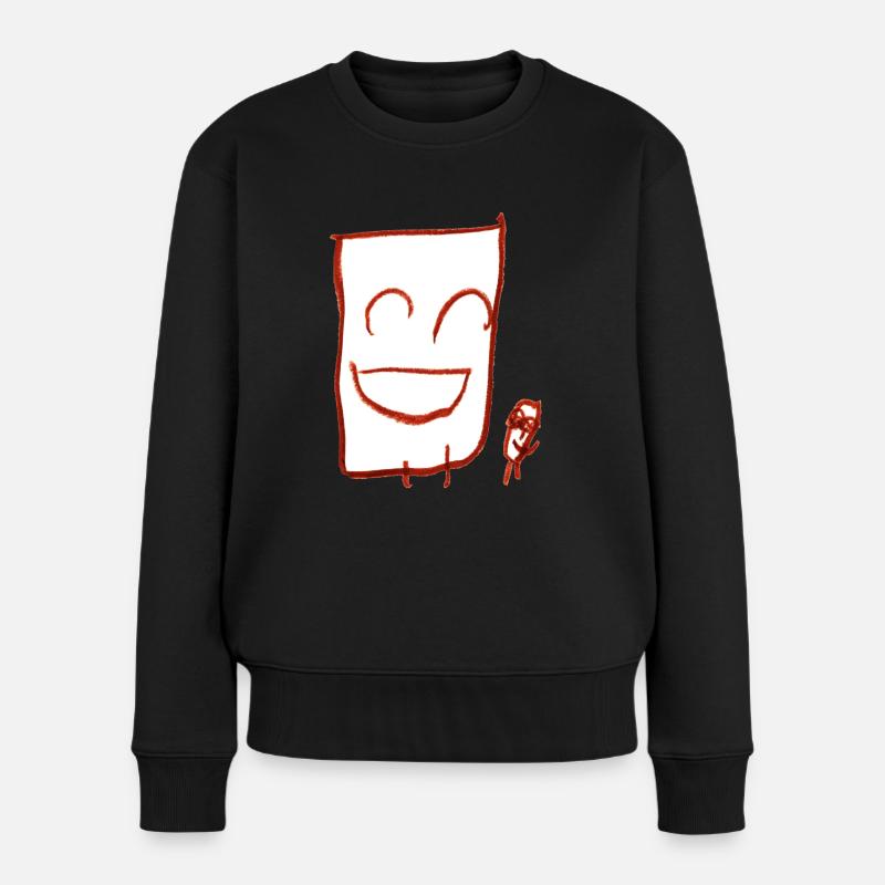 Glückliche Kerle (weiß) - Frauen Premium Bio Pullover - Schwarz