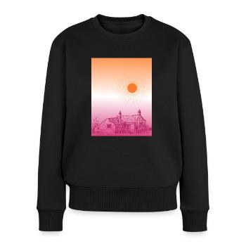 Indices subtils WLW Sunrise Cottagecore Flag Design - Pull Premium bio Femme - noir - Devant - Julia (174cm)