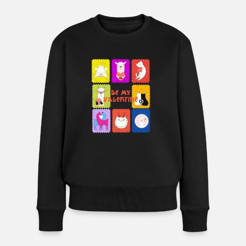 Pattes et cœurs : des animaux mignons pour la Saint-Valentin - Pull Premium bio Femme - noir