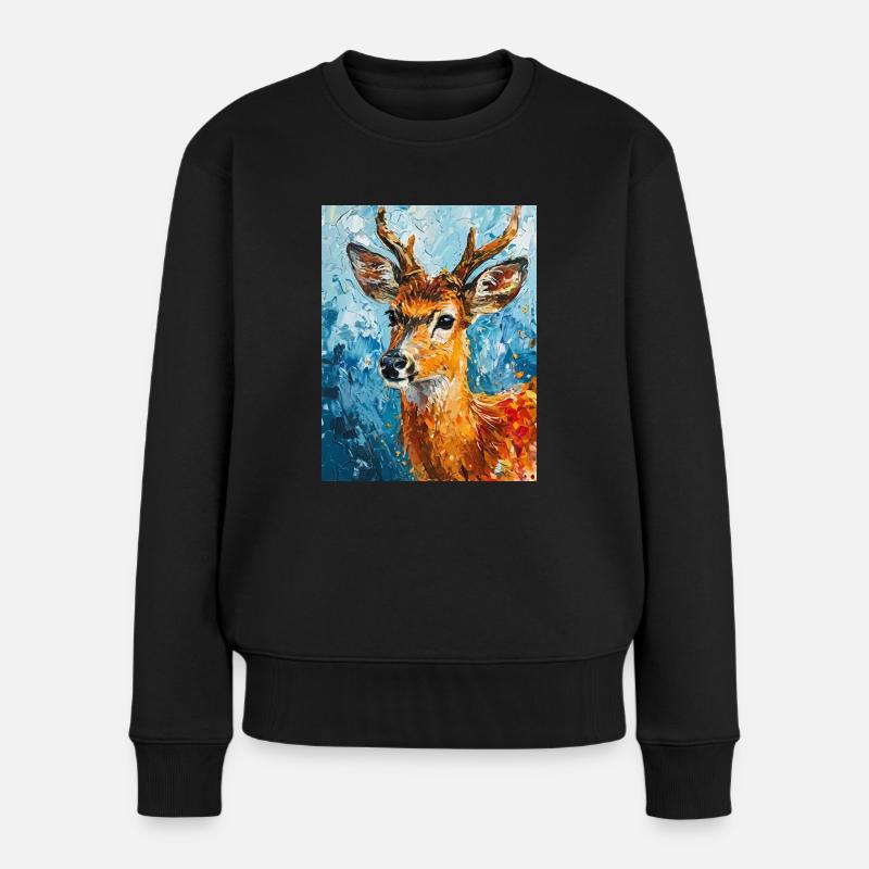 Image de cerf - Pull Premium bio Femme - noir