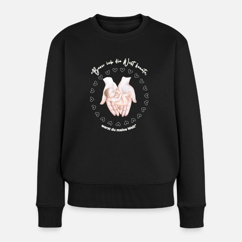 Für die erste große Liebe: Mama - Frauen Premium Bio Pullover - Schwarz