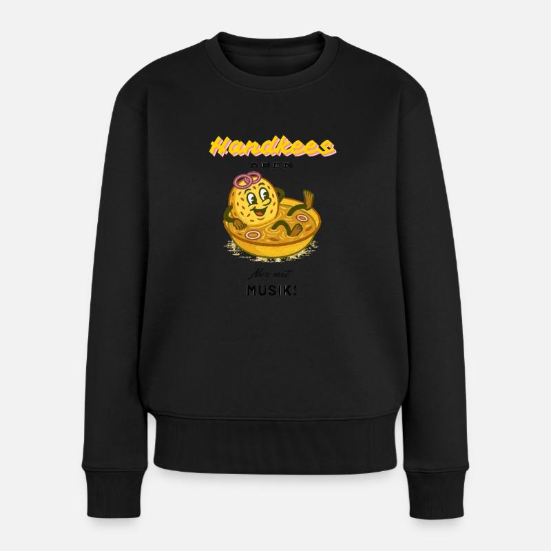 handkees mit musik - Frauen Premium Bio Pullover - Schwarz