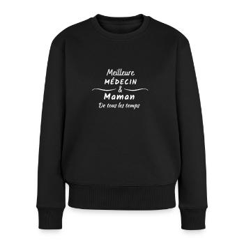 Meilleure Maman & Médecin de tous les temps - Pull Premium bio Femme - noir - Devant - Julia (174cm)