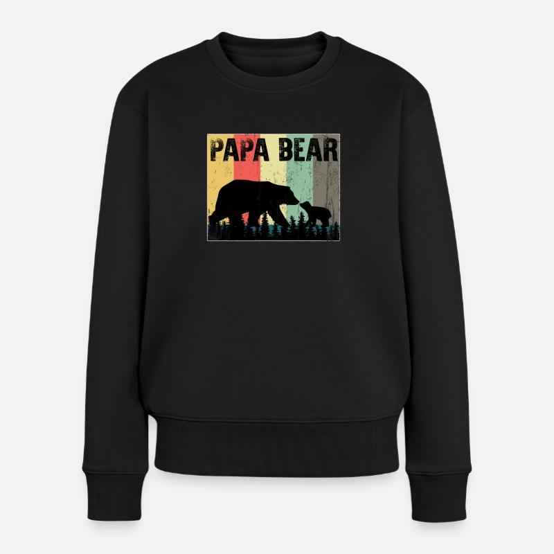 papabär - Frauen Premium Bio Pullover - Schwarz