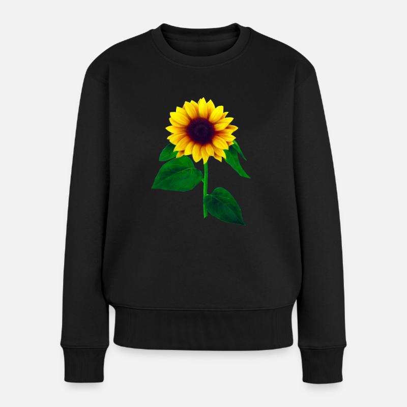 Sonnenblume - Frauen Premium Bio Pullover - Schwarz