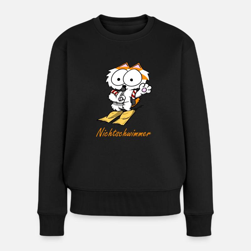 Nichtschwimmer - Frauen Premium Bio Pullover - Schwarz