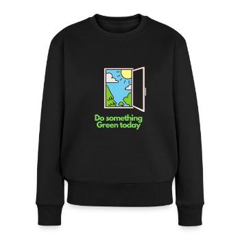Do something Green today! - Women's Premium Organic Jumper - black - Front - Julia (174cm)