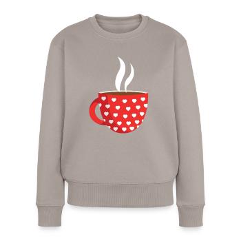 Heiße Schokolade - Frauen Premium Bio Pullover - Taupe - Vorne - Julia (174cm)