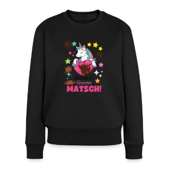 Muddy run shirt mud Matsch Lauf Einhorn Team Frau - Frauen Premium Bio Pullover - Schwarz - Vorne - Julia (174cm)