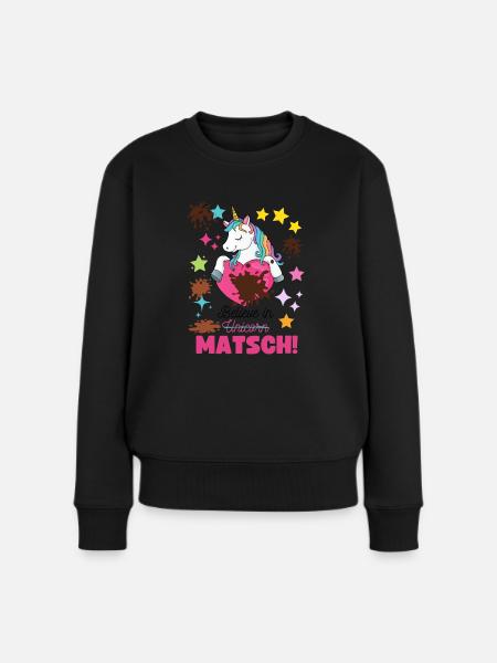 Muddy run shirt mud Matsch Lauf Einhorn Team Frau - Frauen Premium Bio Pullover - Schwarz
