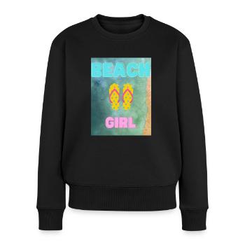 Beachgirl - Frauen Premium Bio Pullover - Schwarz - Vorne - Julia (174cm)