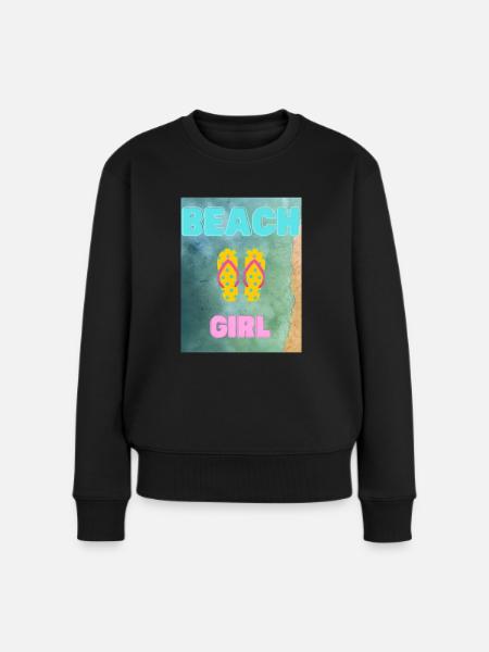 Beachgirl - Frauen Premium Bio Pullover - Schwarz