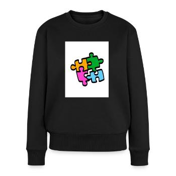 Fun, colors, games, puzzles - Women's Premium Organic Jumper - black - Front - Julia (174cm)